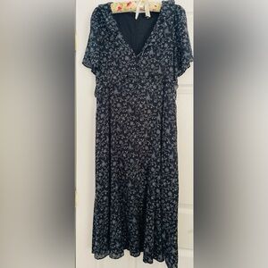 Madewell Black and White Flutter Sleeve Sundress